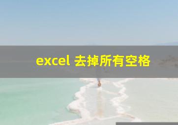 excel 去掉所有空格